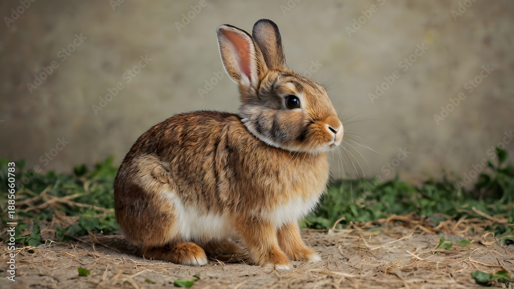 Fototapeta premium rabbit on the ground