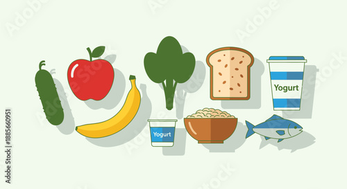 Assorted Grocery Items and Fresh Produce.