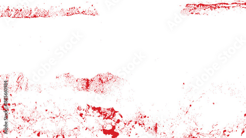 Red painted wall with abstract expressionist design elements