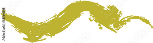 Yellow brush stroke on transparent background for design