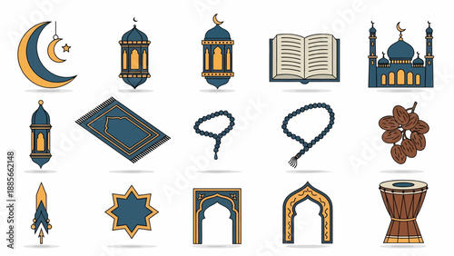 Islamic Symbols and Icons Collection.
