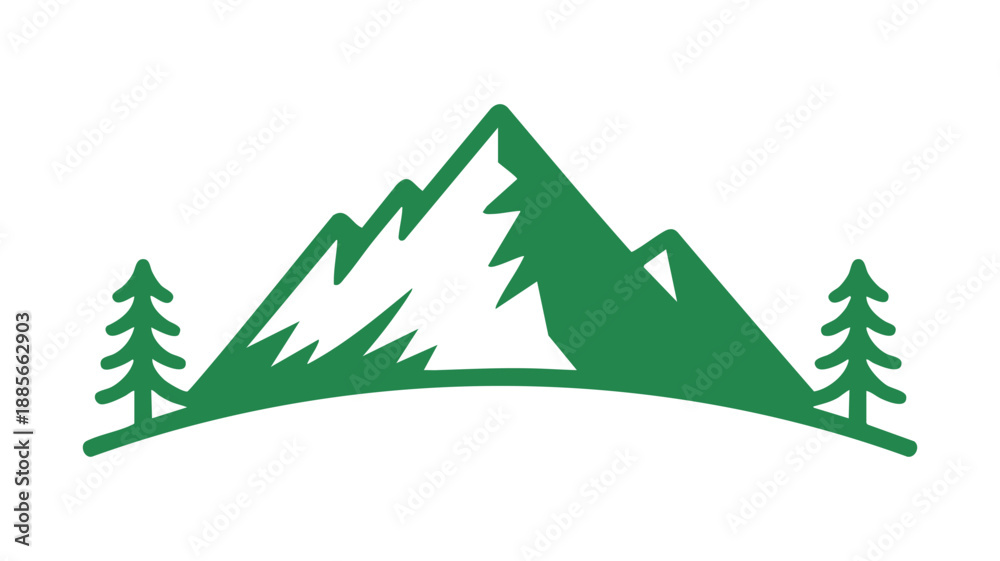 Fototapeta premium Mountain range with pine trees