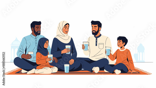 Family Gathering with Drinks and Conversation.