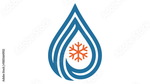 Water drop with snowflake inside