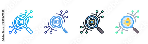 Search Icon Set Multiple Style Collection