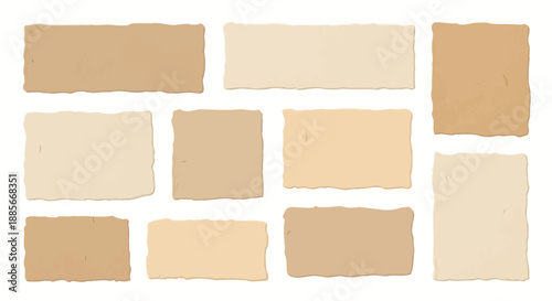 A background of torn, textured paper rectangles in shades of beige and brown, perfect for overlaying text or graphics for a rustic or vintage feel.