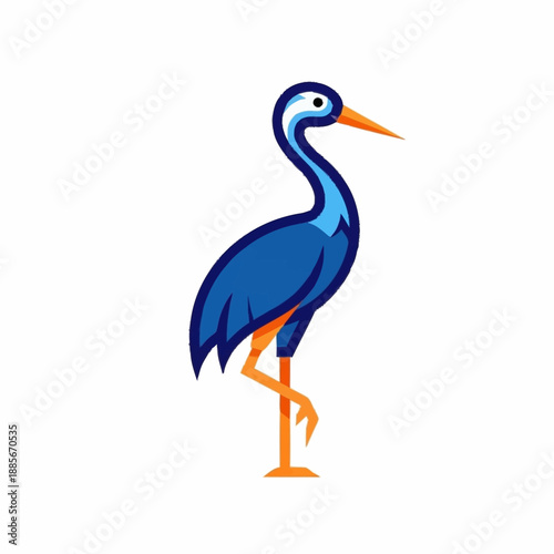 Obraz na plátně Elegant Blue Heron Standing on One Leg.