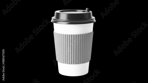 Disposable coffee cup with lid and sleeve