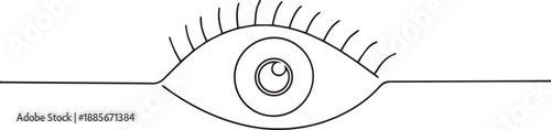 Eye one continuous line art, Vector illustration, One line art, Line art graphic style