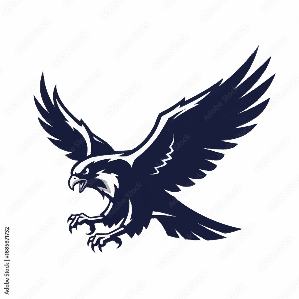 Obraz premium Majestic Eagle in Flight Vector Illustration.