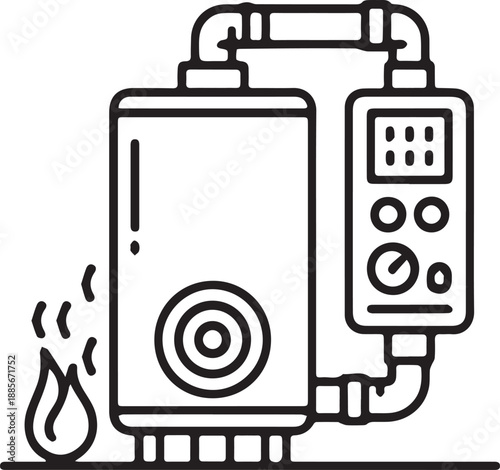 Heater boiler icon.