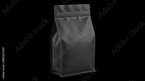 Standing black zipper pouch