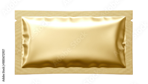 Gold foil pillow on textured background