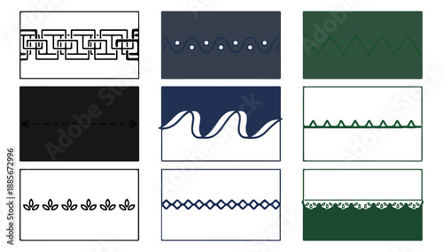 Abstract geometric patterns in dark hues decorative design elements