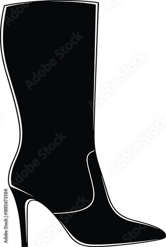 Black silhouette of a casual slip on sneaker icon with heel pull tab and thick sole isolated on white background.