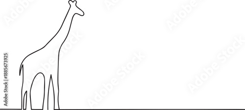 Photography Giraffe one continuous line art, Vector illustration, One line art, Line art gra