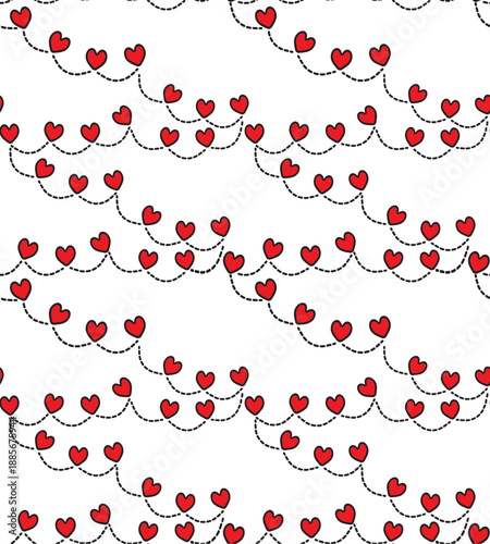 Love heart seamless pattern background. vector.