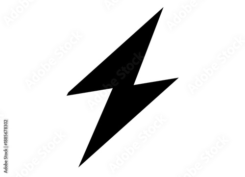 Free Download Black Lightning Bolt Symbol in Modern Simple Design with High Contrast Lighting on White Background for Energy Icon - GFXLoad
