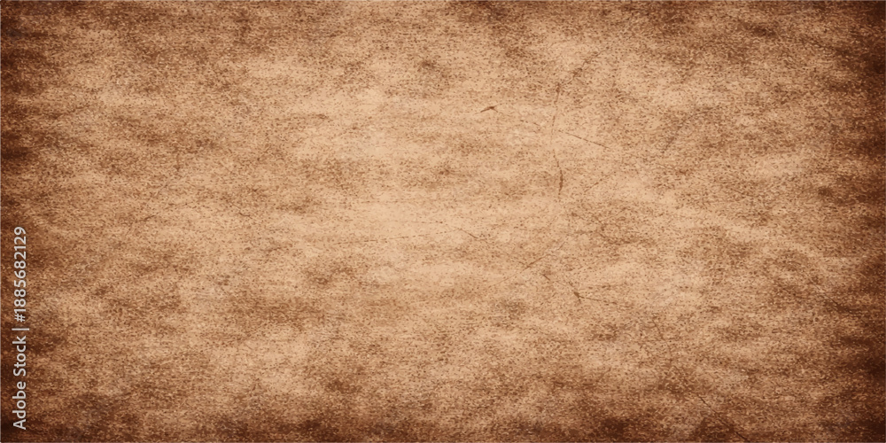 Fototapeta premium Antique aged brown parchment with a stained grunge texture provides a vintage blank page backdrop for retro design projects