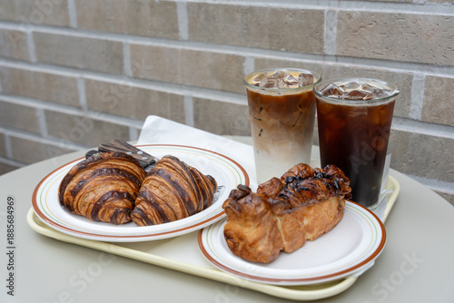 Wallpaper Mural croissant and cup of coffee Torontodigital.ca