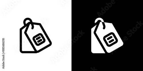 Label icon concept with flat Black White Background. Vector illustration.