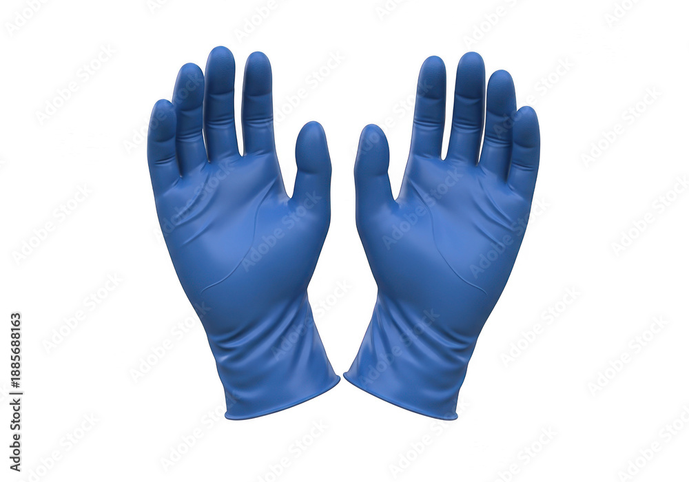 Obraz premium Blue nitrile gloves isolated on transparent background