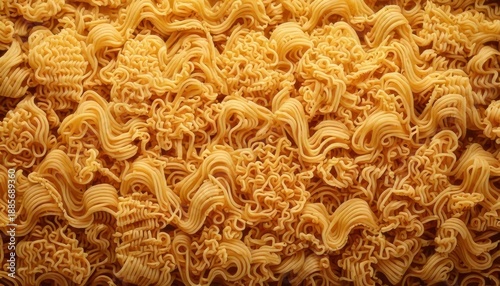 Abundance of Dried Egg Noodles - A Culinary Texture and Pattern.