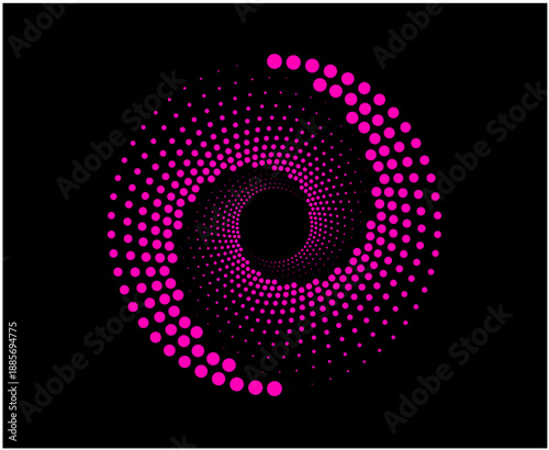 Canvastavla Dots Halftone Dotted Speed Lines Spiral Circular Pink Abstract Design Vector Ill