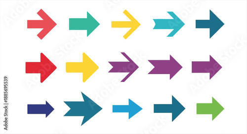 Free Download Vibrant collection of various vector arrows pointing right, perfect for user interface design - GFXLoad