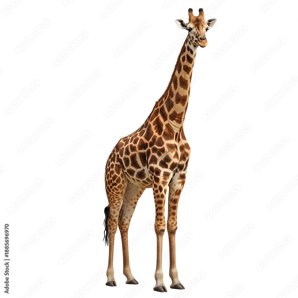 Naklejka premium Majestic giraffe standing tall with elegant neck and legs