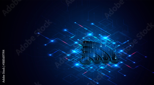 Abstract wifi symbol. Concept of communication technology, internet signal or wireless connection.