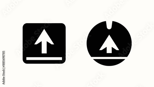 Free Download Set of Upload Icon Arrows in Square and Circle on Isolated White Background - GFXLoad