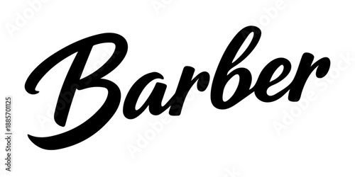 Barber shop logo lettering. Stylish hand drawn vintage inspired typography for barbershop branding, logo design, signage, labels and visual. Bold masculine lettering illustration.