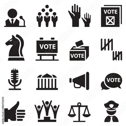 Election vote Symbol Icon set victor Art Illustration