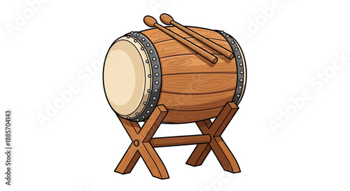 Wooden Eid Drum (Beduk) for Islamic Festival Celebrations