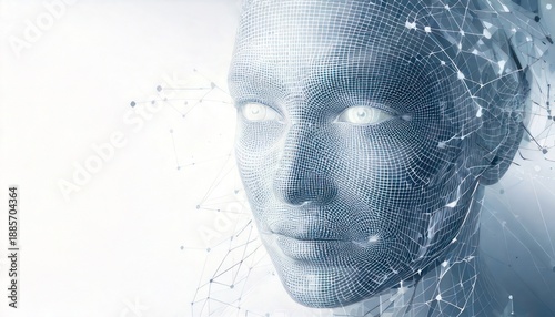 Artificial Intelligence - A Futuristic Depiction of a Digital Humanoid.