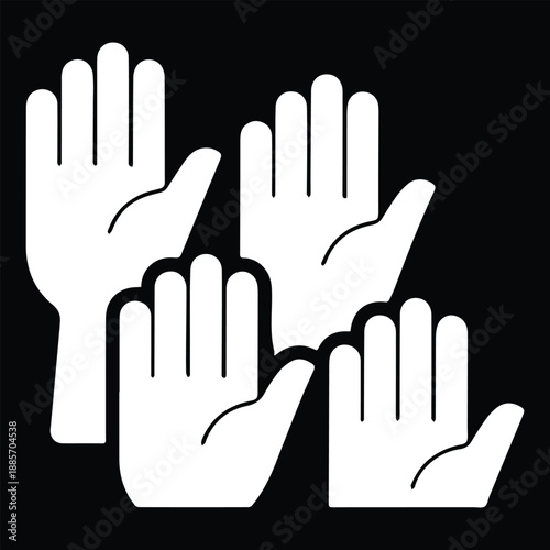 Hands Up black Icon Button Logo Community Design victor Art Illustration