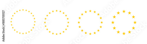 Yellow star circle icon set