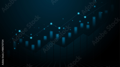 stocks market investment background with candlestick chart