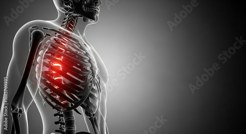 뼈대 구조, 붉게 빛나는 내부 상세 묘사