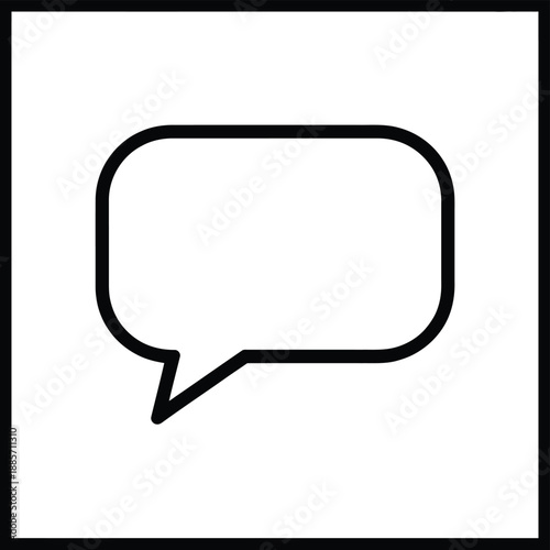Simple black outline of a speech bubble on a white background