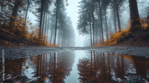 Foggy Forest Lake