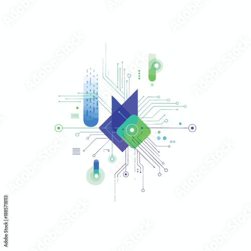 Futuristic Technology Concept with Circuit Board Elements