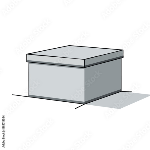Simple Gray Box Illustration