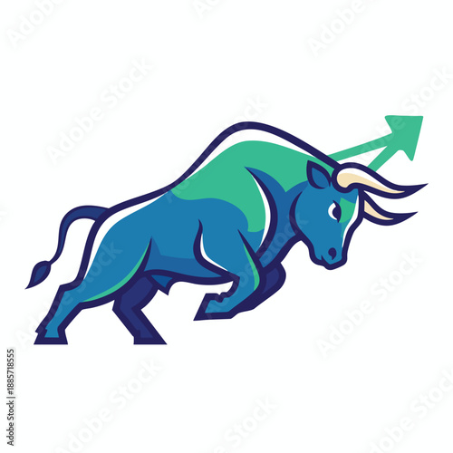 Bull Running Graphic Illustration