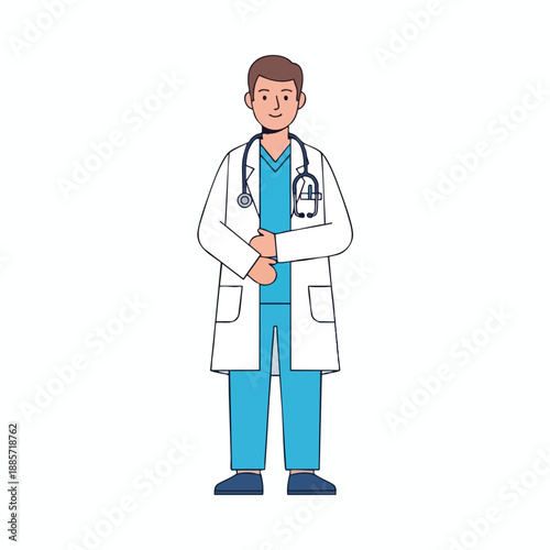 Confident Male Doctor in White Lab Coat