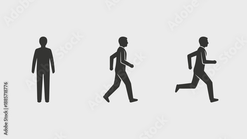 Silhouetted figures in various poses for commercial and conceptual applications