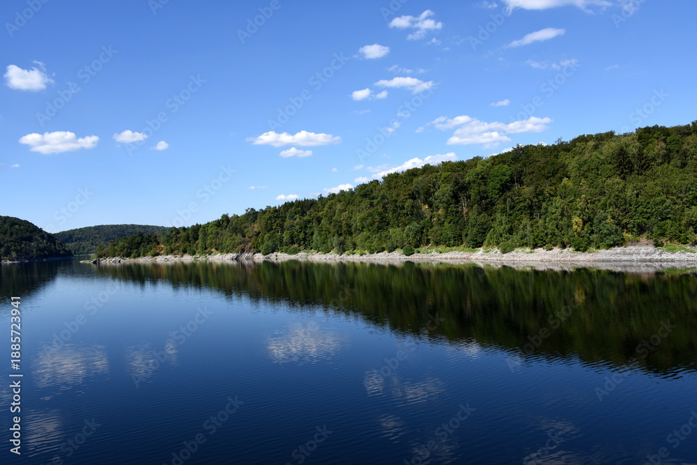 Fototapeta premium Harz, Stausee der Rappbodetalsperre, Trinkwasserstausee der Bode