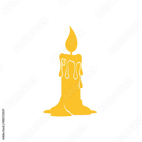 Melting Yellow Candle Icon