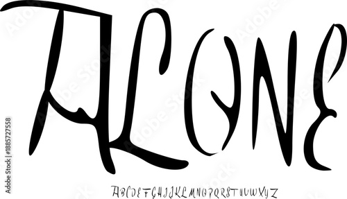 Artistic Handwritten Display Font Alphabet Expressive Modern Typeface Organic Letterforms and Unique Character Style for Logo Design, Social Media Graphics and Creative Typography Designers